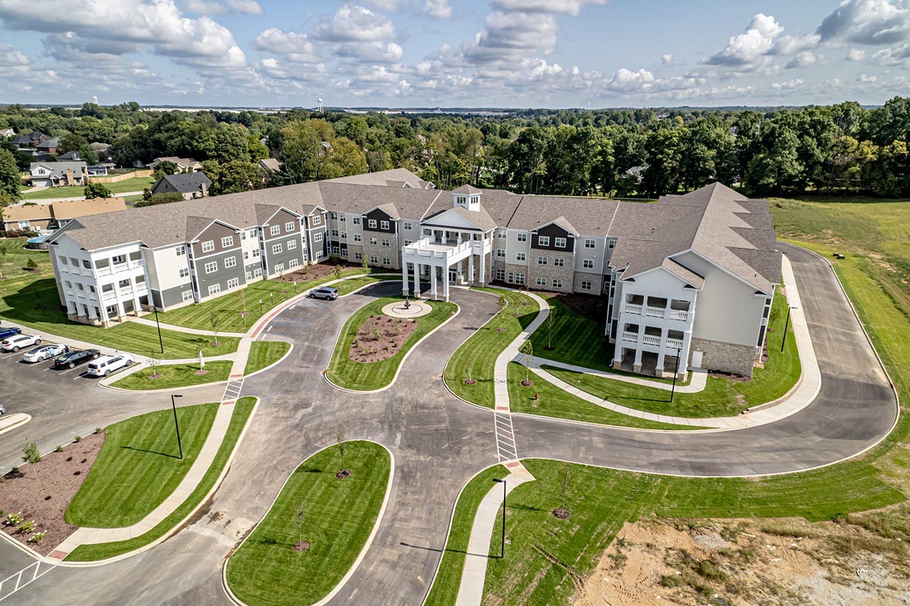 aerial view of Bridegepointe Gardens