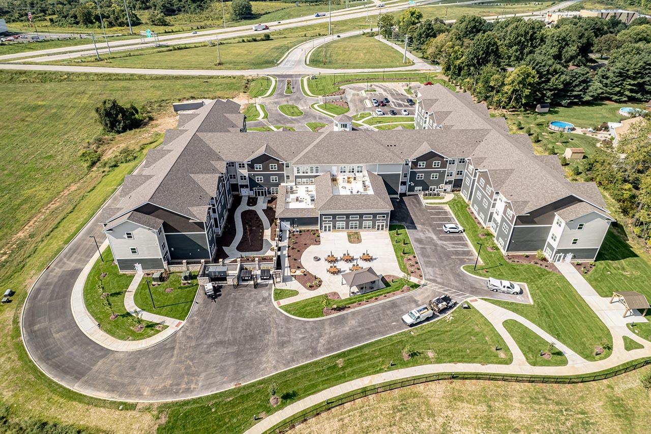 aerial view of Bridegepointe Gardens